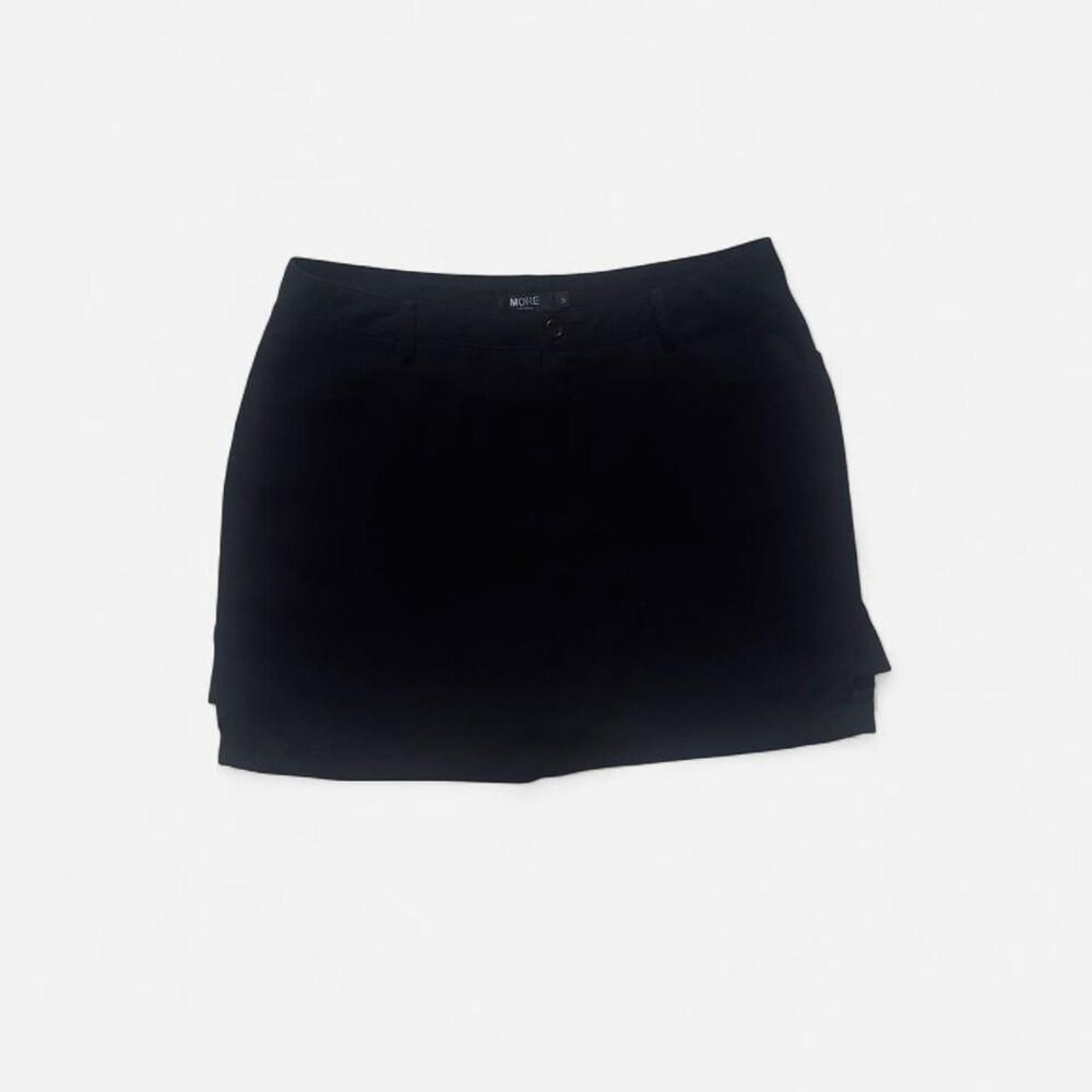 More Fashion Women's Black Mid-Rise Mini Skort XL